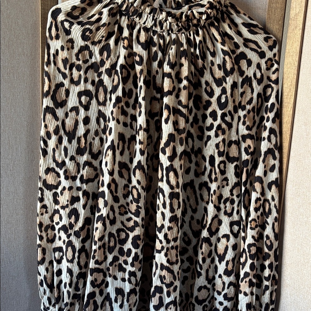 FINAL MARKDOWN LOFT Animal Print top - Black and Brown xl